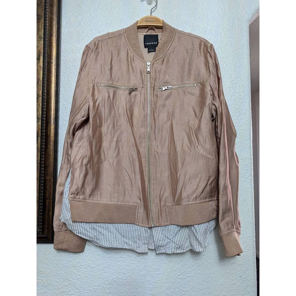 TROUVE zip up light jacket for women Large